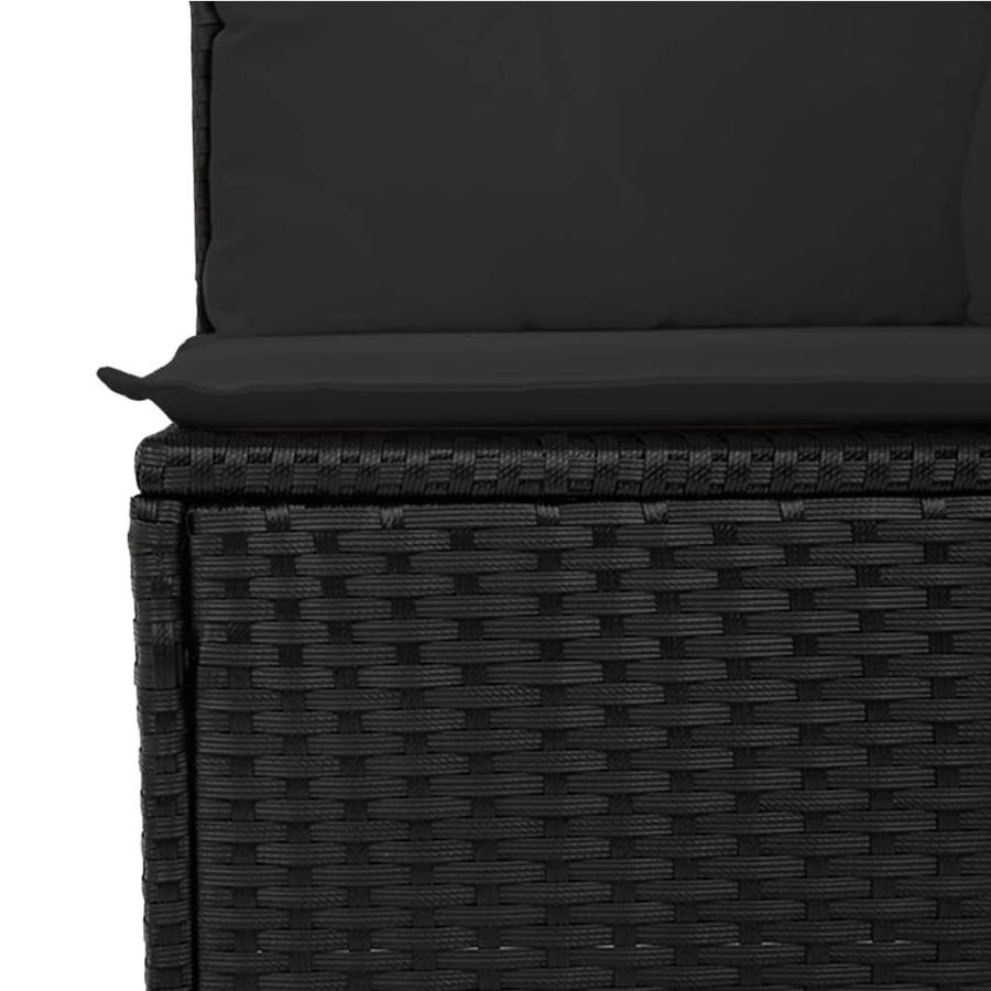 vidaXL 屋外ソファ5点セット クッション付き ブラック
