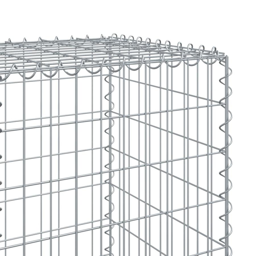 蛇籠バスケット カバー付き 300x50x150cm 亜鉛メッキ鉄の画像