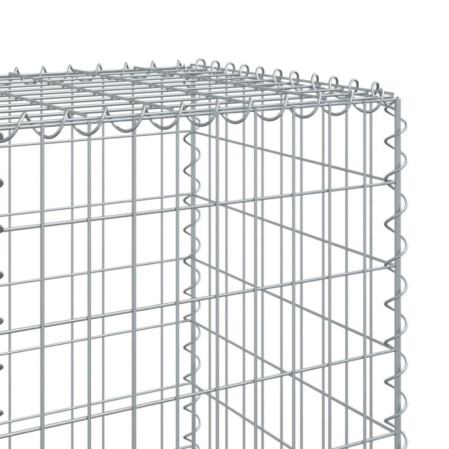 蛇籠バスケット カバー付き 1100x50x150cm 亜鉛メッキ鉄の画像