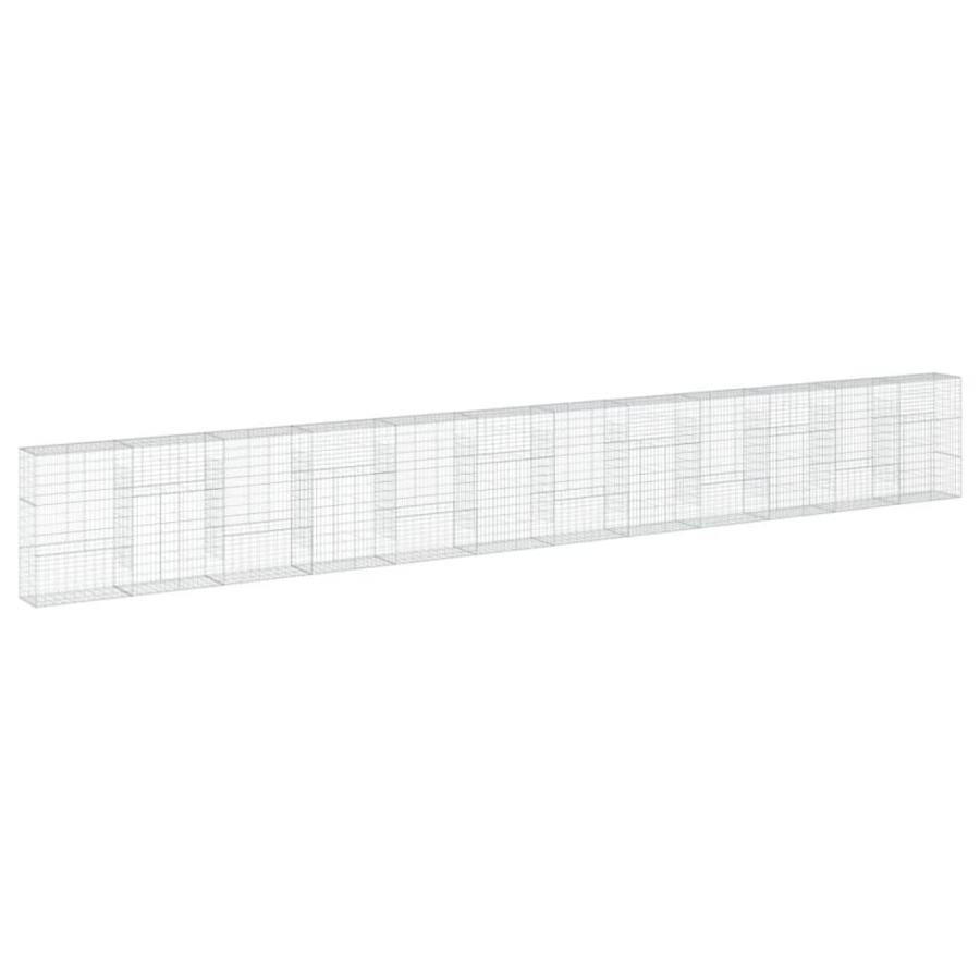 蛇籠バスケット カバー付き 1200x50x150cm 亜鉛メッキ鉄_2