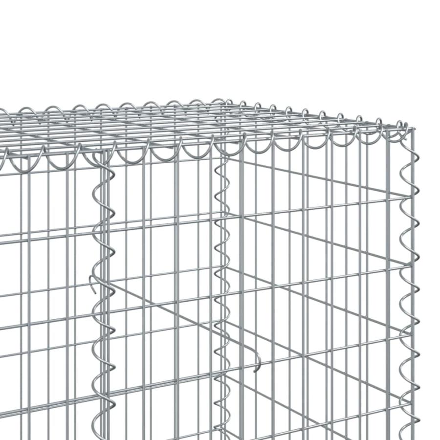 蛇籠バスケット カバー付き 400x100x100cm 亜鉛メッキ鉄_3