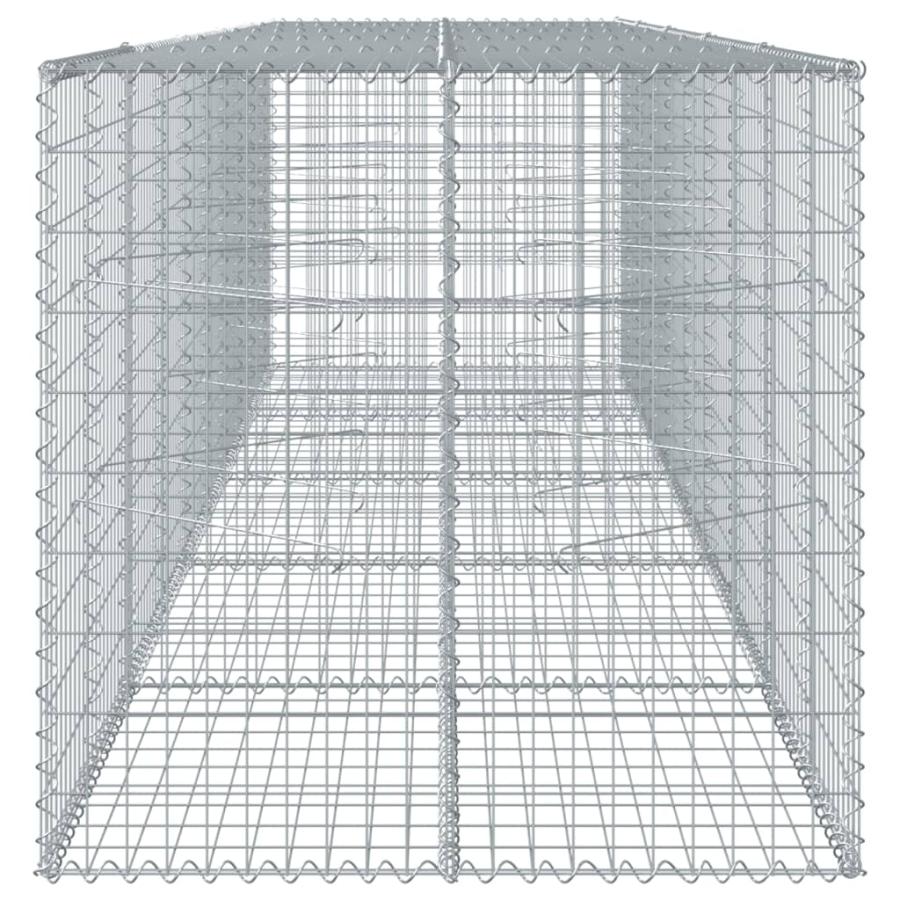 蛇籠バスケット カバー付き 500x100x100cm 亜鉛メッキ鉄_3