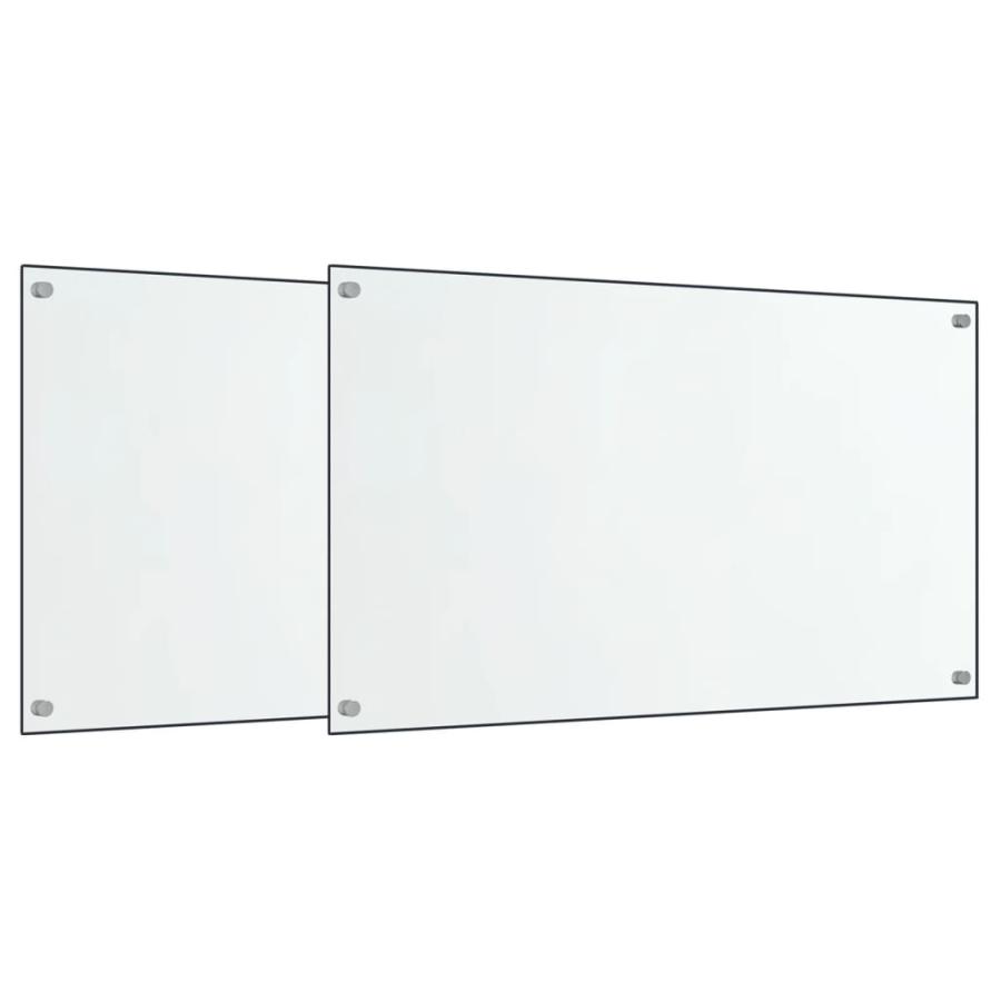 キッチン用 汚れ防止板 2点 透明 70x40cm 強化ガラス製_6