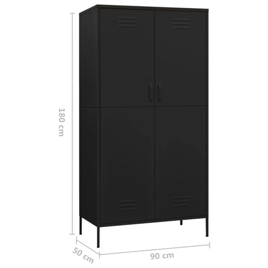 vidaXL 洋服ダンス ブラック 90x50x180 cm スチール : vidaXL - 通販