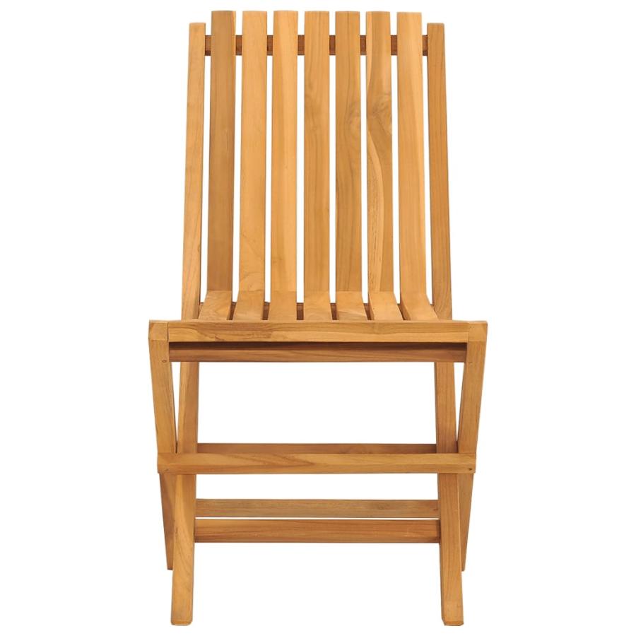 チェア リクライニングチェア 折りたたみ キャンプ アウトドア キャンプ用品  2点 47x47x89 cm チーク無垢材の画像
