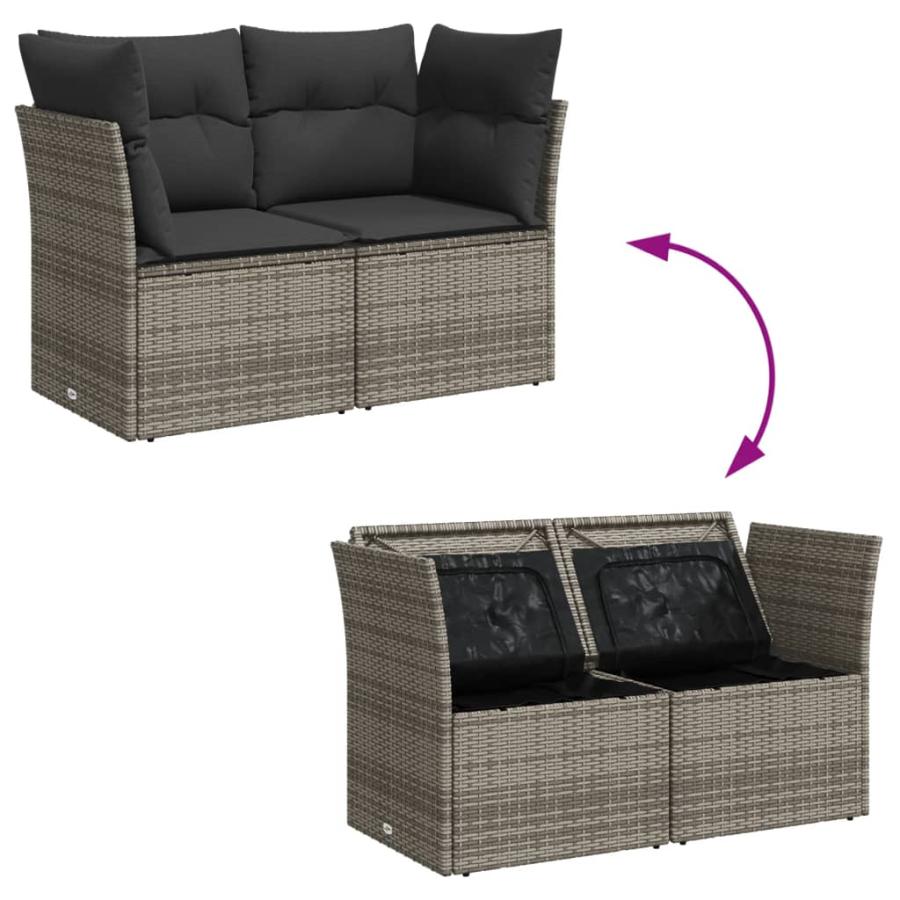 ソファ おしゃれ ガーデンソファ アウトドア 屋外用 バルコニー 北欧 屋外家具 ホテル カフェ クッション付 2人掛け グレー ポリラタン