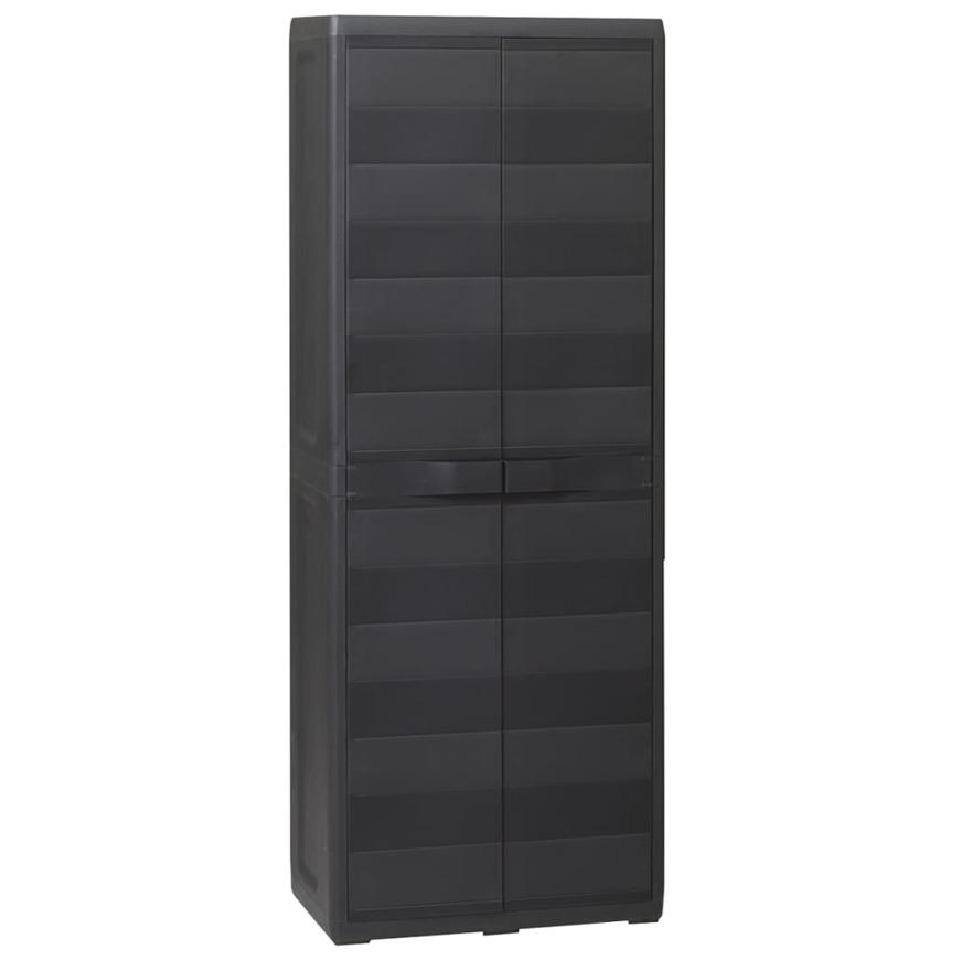 vidaXL ガーデン ストレージキャビネット 3段棚 黒色 : vidaXL - 通販 