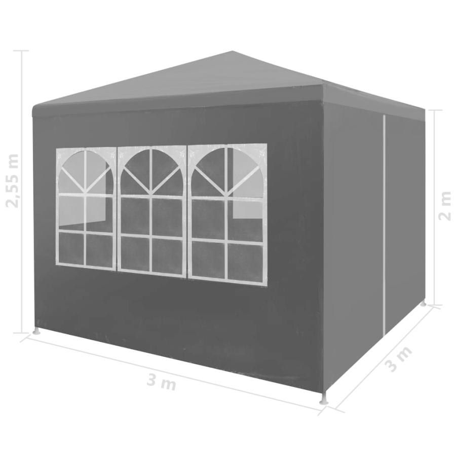 パーティーテント 3x3m アントラシートの画像