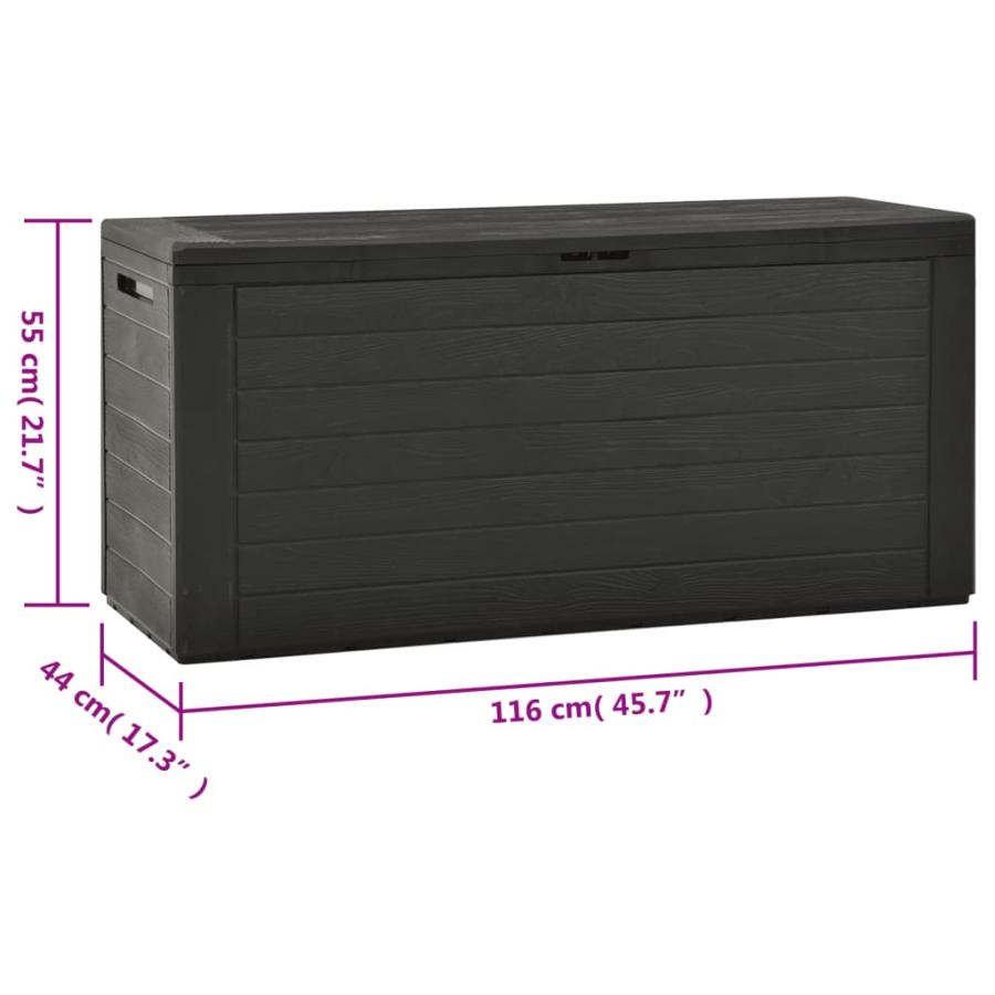 vidaXL ガーデン収納ボックス アントラシート 116x44x55 cm : vidaXL