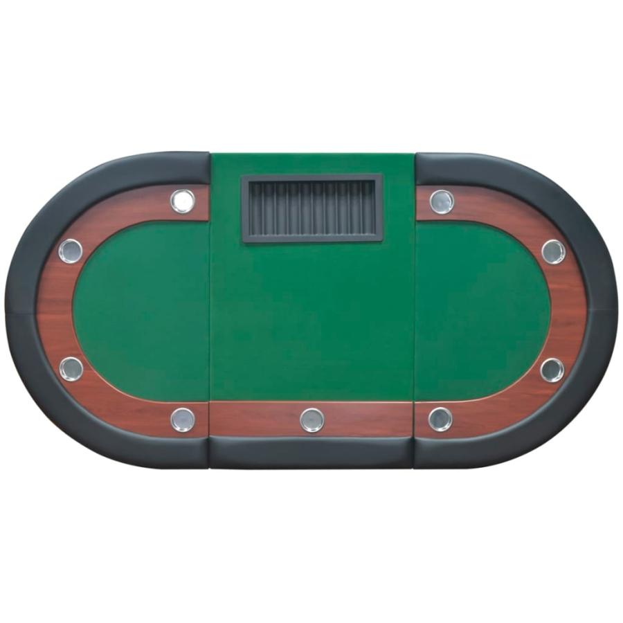vidaXL 10人用ポーカーテーブル ディーラーエリア＆チップトレイ付き 