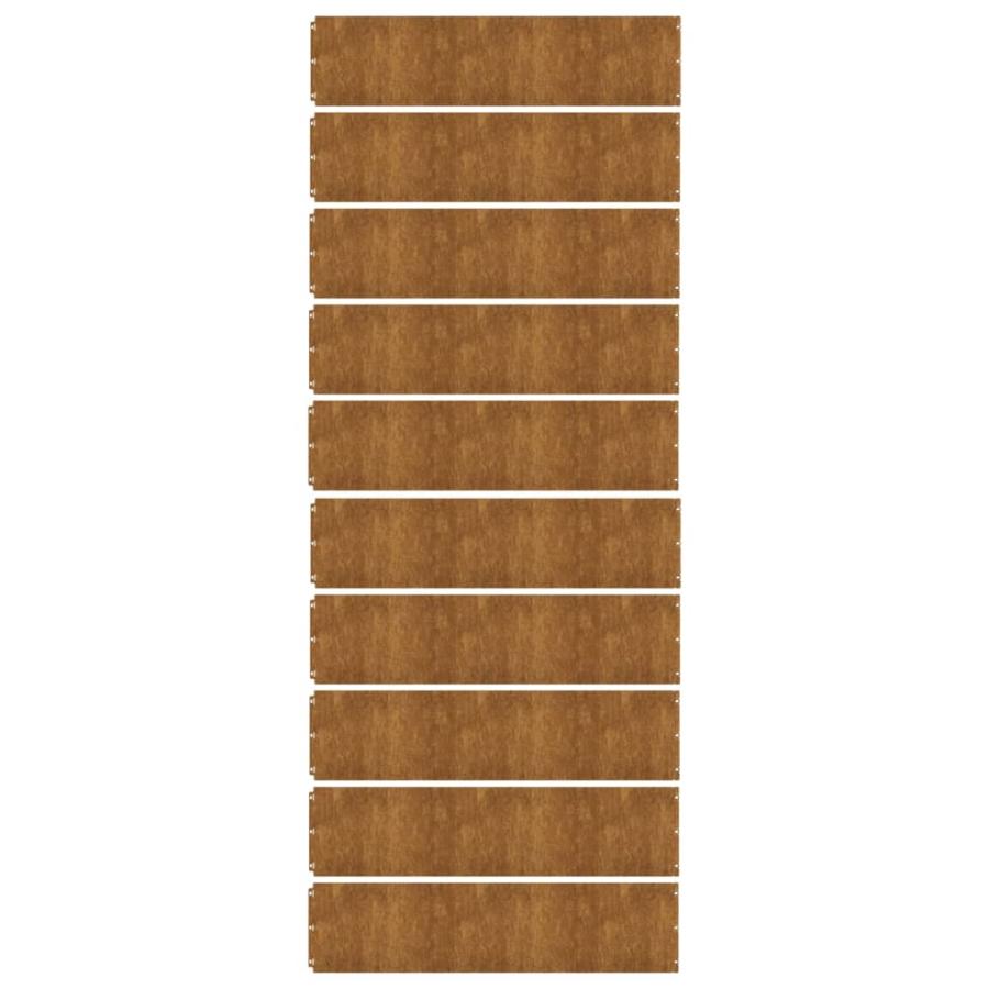 芝生用エッジング 10点 25x103 cm フレキシブル コールテンスチールの画像