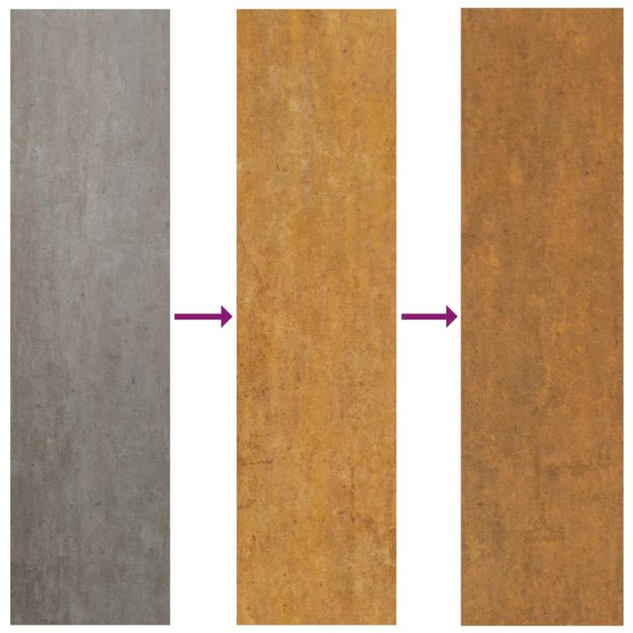 芝生用エッジング 10点 25x103 cm フレキシブル コールテンスチールの画像