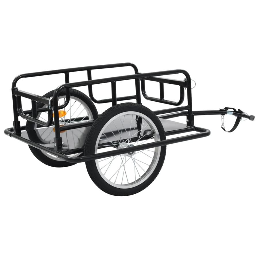 自転車用トレーラー130x73x48.5 cm スチール製 ブラック_11