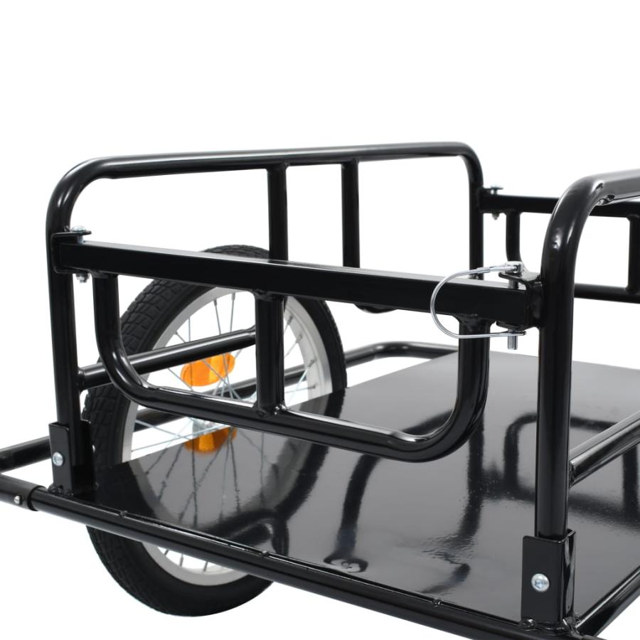 自転車用トレーラー130x73x48.5 cm スチール製 ブラック_7