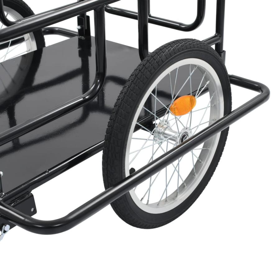 自転車用トレーラー130x73x48.5 cm スチール製 ブラック_6