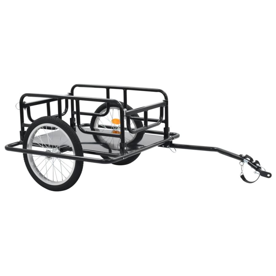 自転車用トレーラー130x73x48.5 cm スチール製 ブラック_5
