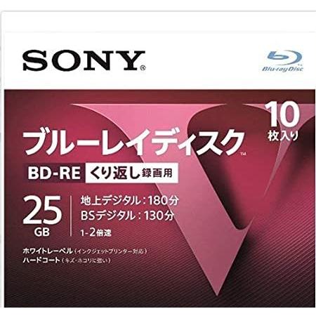 【新品】ソニー ブルーレイディスク RE2倍速1層 Vシリーズ 10枚入 2倍速 BD-RE 録画用25GB w24【未開封】｜video-land-mickey