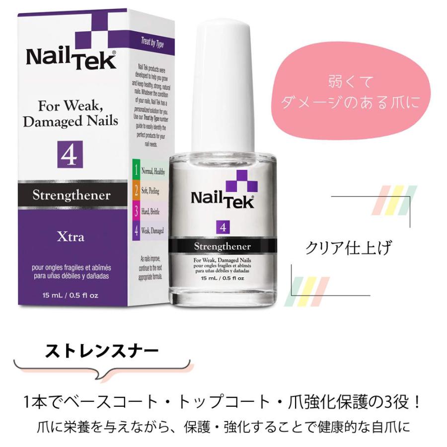 自爪 強化剤 Nail Tek (ネイルテック)ネイル補修セット (弱くダメージネイル用) 送料無料｜vienail｜02