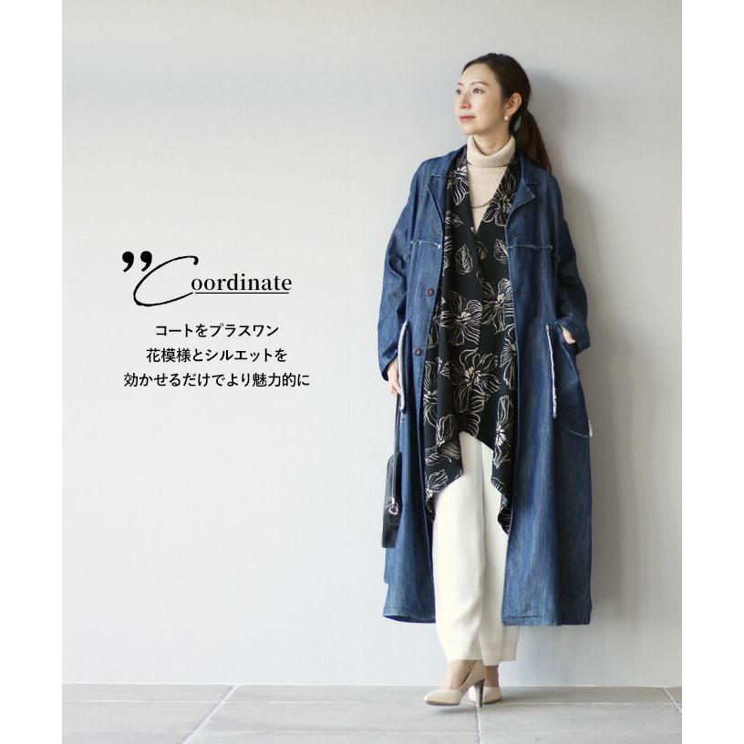 Vieo（ヴィオ） ジレ ロングジレ 羽織 羽織り アウター 花柄 柄 上品