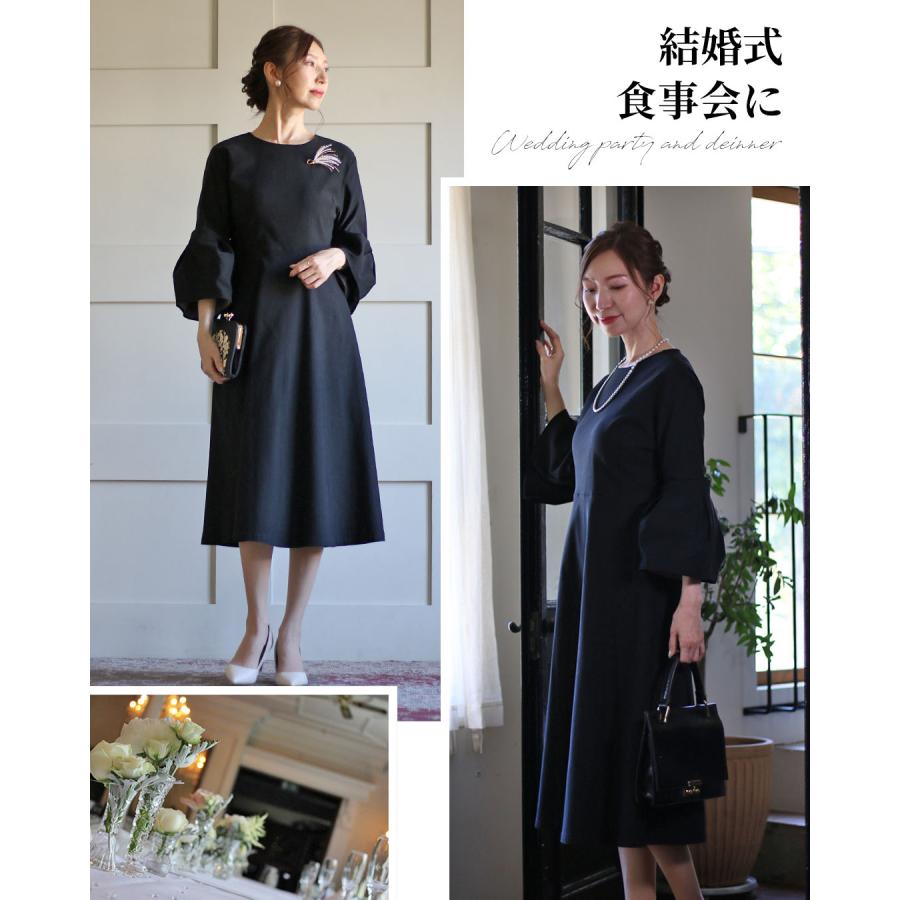 Vieo ワンピース ワンピ 黒ワンピース 黒ワンピ セミフォーマル 上品 