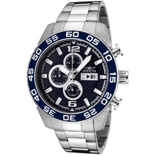 並行輸入品　送料無料Invicta Men's Quartz Watch with Blue Dial Chr0n0graph Display and Silver St