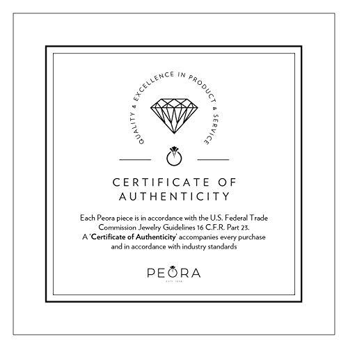 Peora ソリッド14Kホワイトゴールド 人工ルビーハートスタッドイヤリング レディース クラシックソリティアスタッド 6mm 合計2カラット フリクションバック, ホ