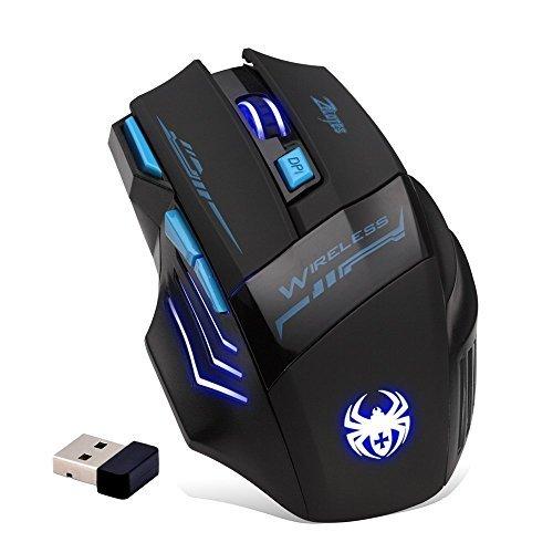 人気商品ランキング Gaming Wireless Professional Zelotes Mouse, USB 2.4GHz Adjustable DPI 2400 マウス、トラックボール