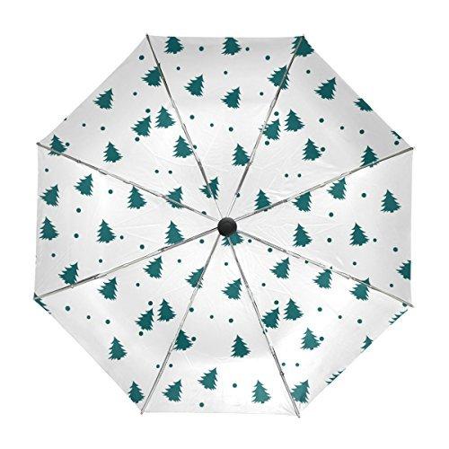 【2021?新作】 Daily My Christmas Pr＿【並行輸入品】 UV Close Open Auto Umbrella Travel Snowflake And Tree 雨傘