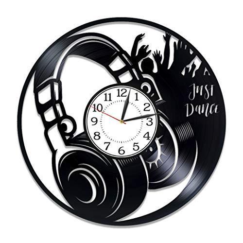 2021人気特価 男女兼用 12インチ 時計 ビニール ヘッドホン アイデア ギフト 誕生日 音楽 Kovides 音楽 ビニール ヘッドホン ホームデコ オリジナル 掛け時計、壁掛け時計
