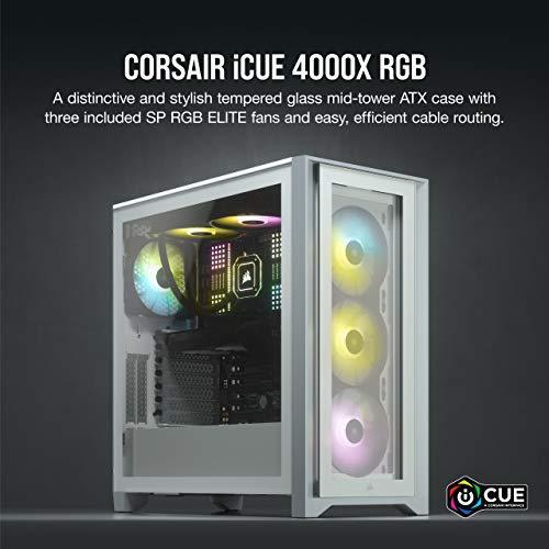 代引き手数料無料 CORSAIR iCUE 4000X ホワイト ATX 強化ガラス製