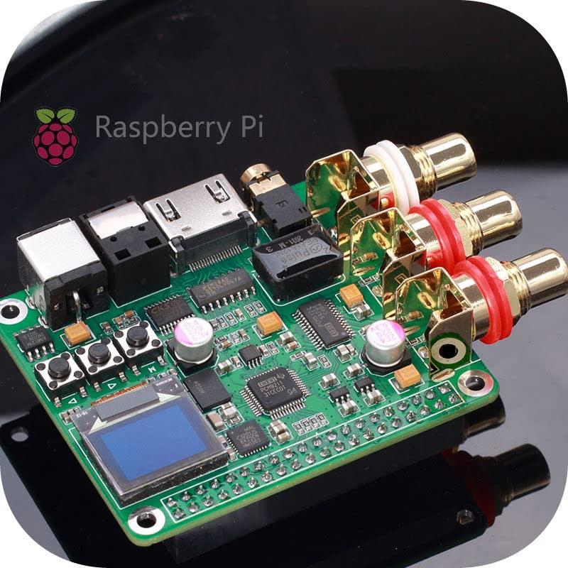 Raspberry Pi DAC Audio Decoder Board HiFi Expansion Moudle Supports Coaxial Fiber I2S Out for Raspberry Pi 3B 3B+ 4B T0522