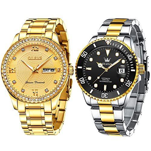 新品同様 Watches Luxury for Class Waterproof Luminous Steel Stainless Black/Gold Men 腕時計