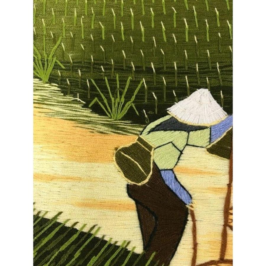 ベトナムサパの風景手刺繍絵画 ベトナムサパの風景手刺繍絵画