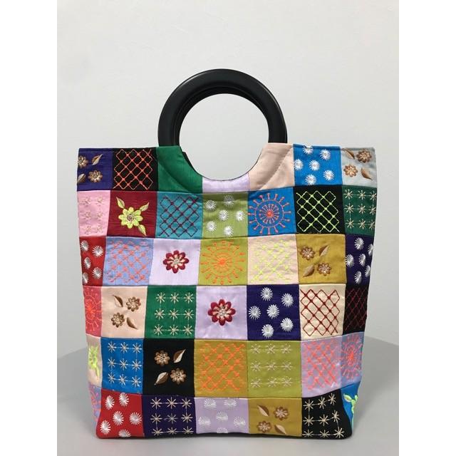 SALE 10%OFF】ベトナムバッグ 刺繍バッグ パッチワーク ハンドバッグ 