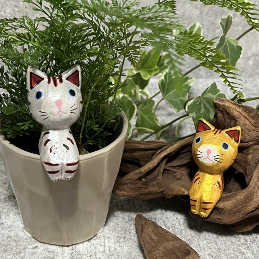 金と銀のねこのオブジェ バリ雑貨 インテリア 木彫り 動物 金と銀のねこのオブジェ バリ雑貨 インテリア 木彫り 動物