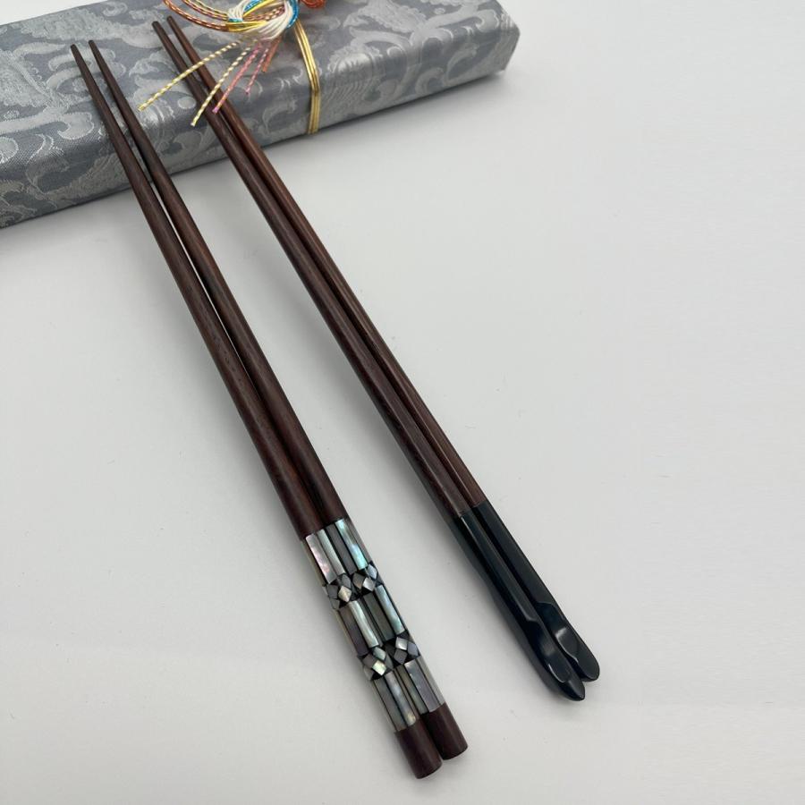 【ベトナム製】陶器のお箸 螺鈿細工 お箸 アジアン 貝殻 螺鈿 白蝶貝 黒蝶貝 キラキラ