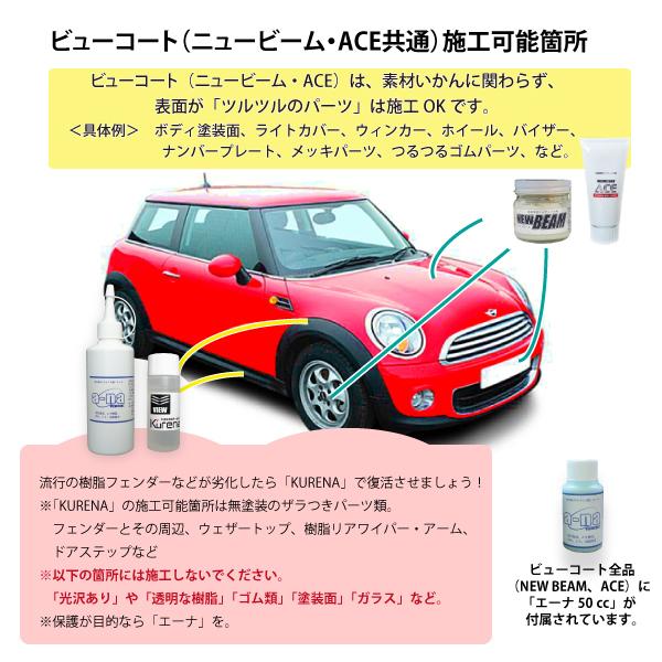 コーティング剤 ACE 50gセット  スポンジ・クロス同梱版  車 カーコーティング ガラス系コーティング ビューコート エース [5月限定コーティング剤１０％増量]｜viewcoat｜06