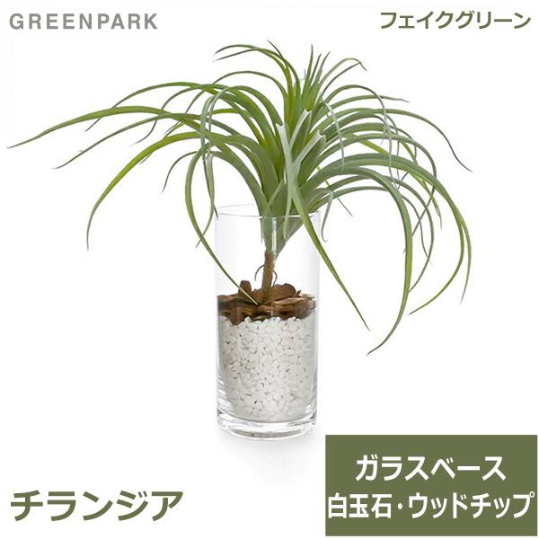 フェイクグリーン 観葉植物 人口観葉植物 造花 卓上 チランジア エアプランツ テーブルグリーン ガラス シリンダー インテリア おしゃれ GREENPARK PRGR-1235｜viewgarden