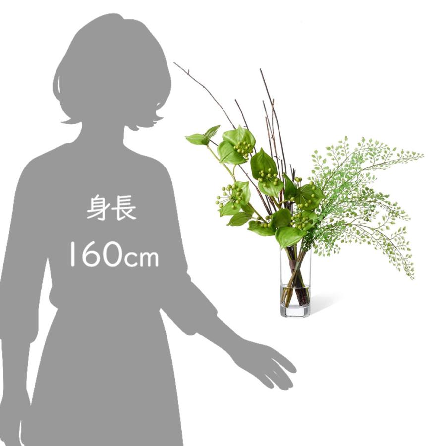 フェイクグリーン 観葉植物 人工観葉植物 造花 卓上サンキライ アジアンタム ウォーター シリンダー テーブルグリーン インテリア 植物 PRGR-1329 GREENPARK 人_7
