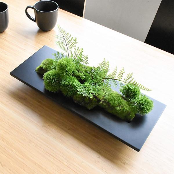 盆栽 マリモ シノブ フェイクグリーン 壁掛け 人工 観葉植物 造花 スタンド付 CUPBON シダ植物 ウォールデコM 盆栽 PRGR-1202 フレーム アレンジメント モダン_2
