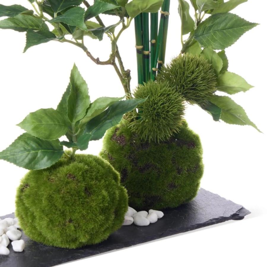 盆栽 桜の葉 トクサ マリモ 苔玉 セットフェイクグリーン 人工 観葉