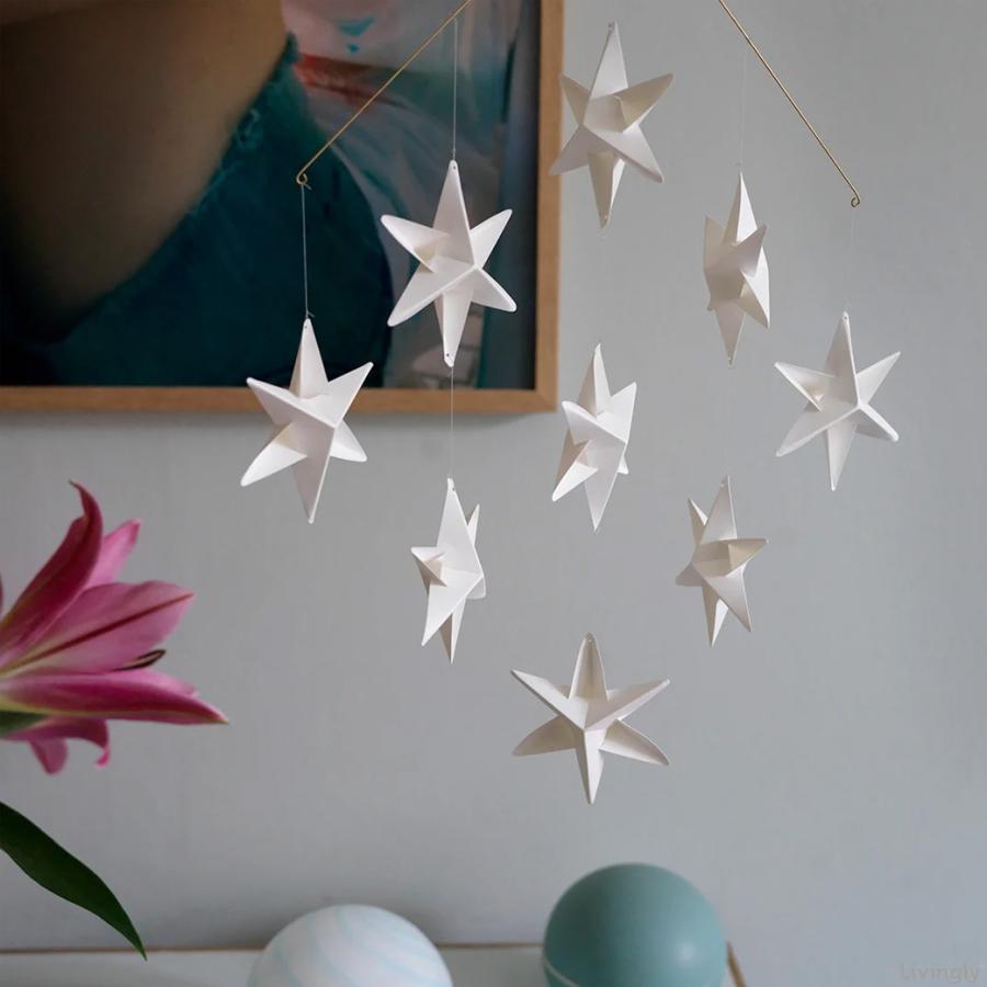LIV モビール 北欧 クリスマス 星 スター ホワイト ゴールド 紙