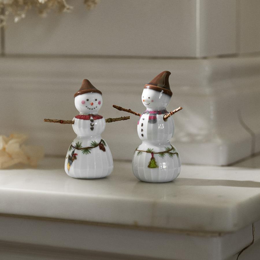 KAHLER（ケーラー） 雪だるま 家族 スノーガール クリスマス 飾り 陶器