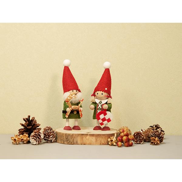 NORDIKA nisse 寝転がるサンタ＆ひとやすみサンタ 2体セット 白 北欧