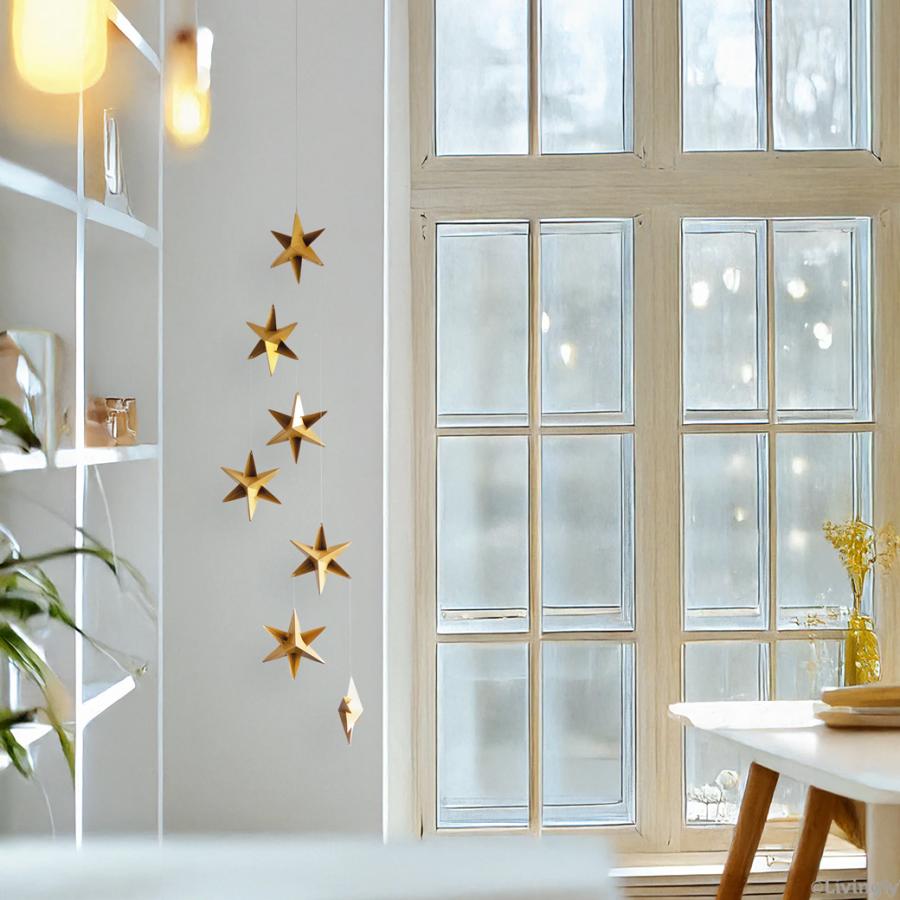 モビール 北欧 おしゃれ 68cm スター 星 宇宙 クリスマス 長い 窓辺