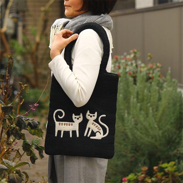 トートバッグ レディース バッグ フェルト クリッパン KLIPPAN 北欧 猫