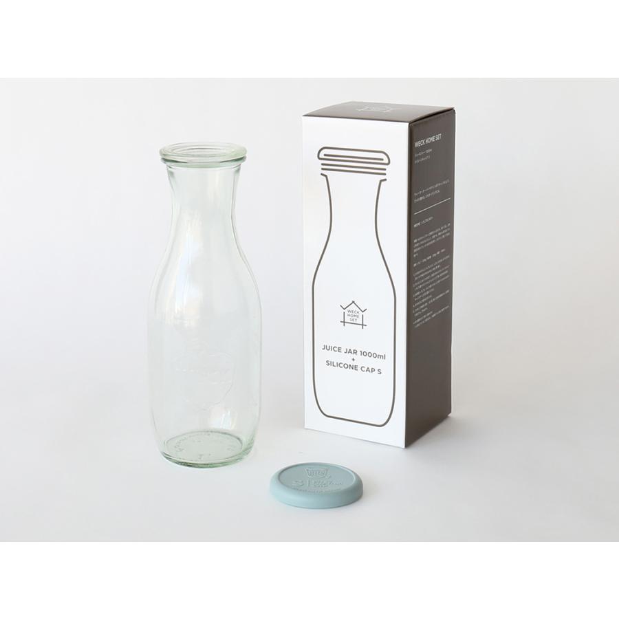 WECK（ウェック） ガラス 容器 ジュース ジャー 1000ml セット 瓶 蓋付