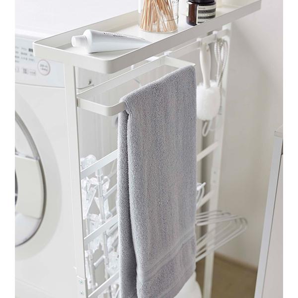 山崎実業 tower 洗濯機ラック ホワイト 新品同様 ランドリー収納 tower 特典付き 山崎実業 立て掛けランドリーシェルフ タワー