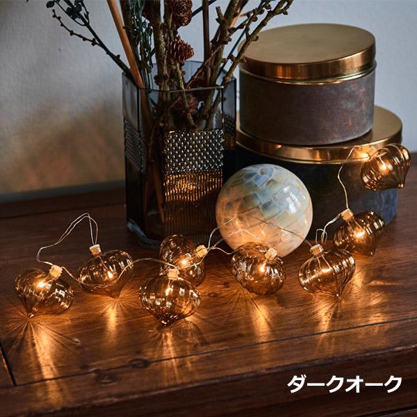 LED ライト ガーランド ガラス 松ぼっくり 飾り インテリア クリア