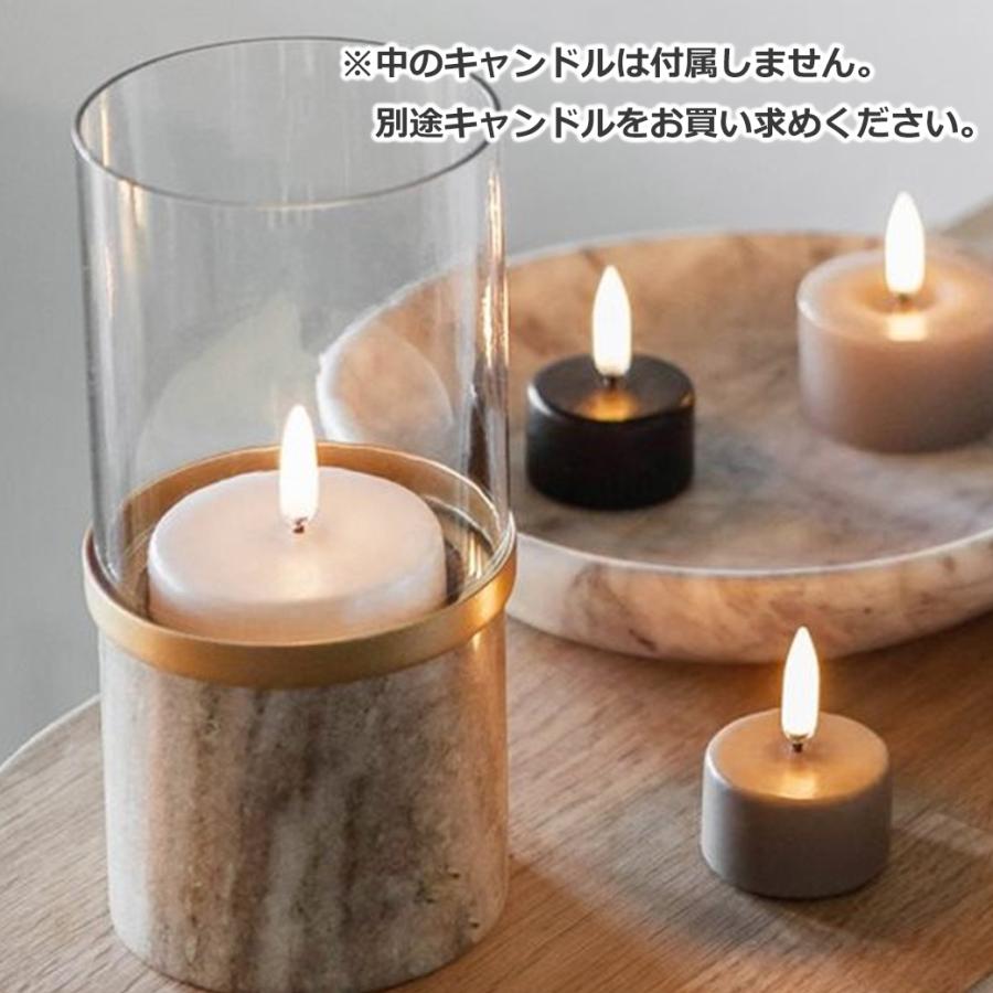 キャンドル ホルダー 大理石 ランタン ガラス シェード おしゃれ